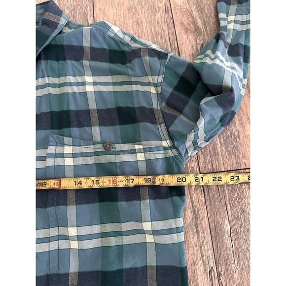 Free People Women's Blue Plaid Print Long Sleeve Button Up Shirt Size XS - Picture 5 of 5